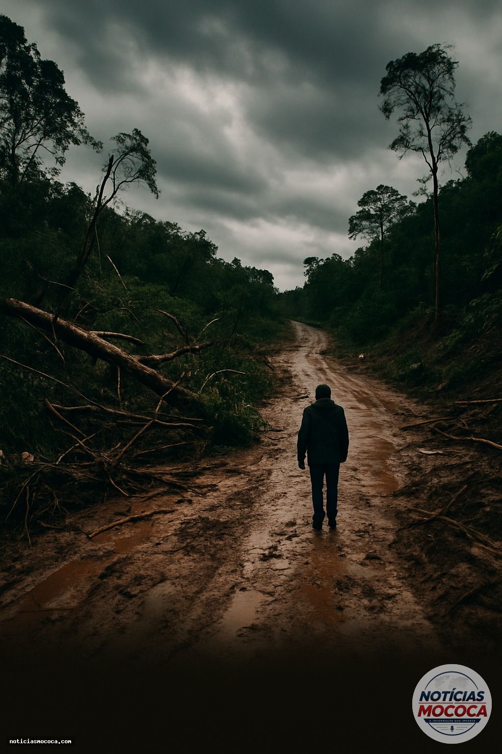 Ventos fortes e chuva derrubam árvores na subida da Mococinha
