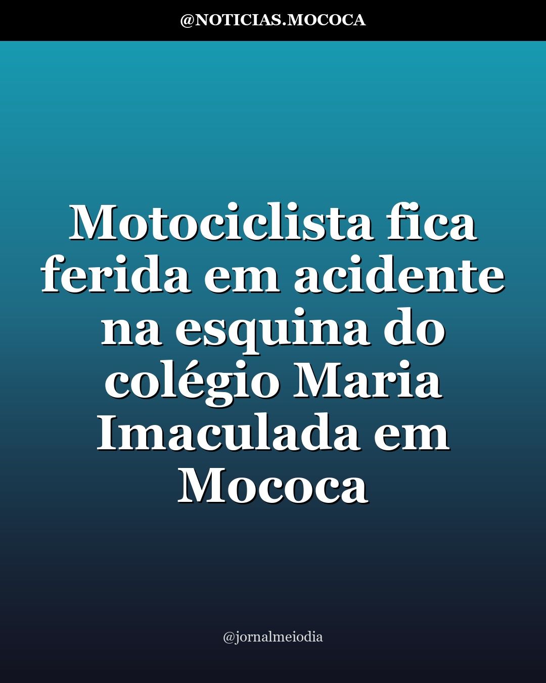 Motociclista fica ferida em acidente na esquina do colégio Maria Imaculada em Mococa