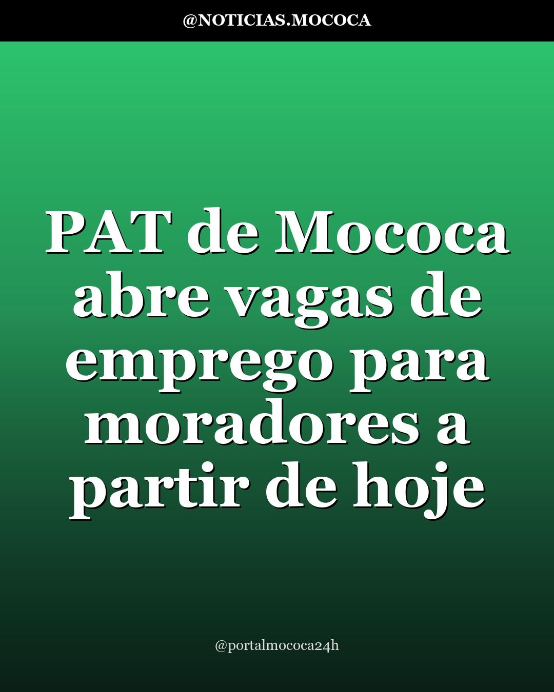 PAT de Mococa abre vagas de emprego para moradores a partir de hoje