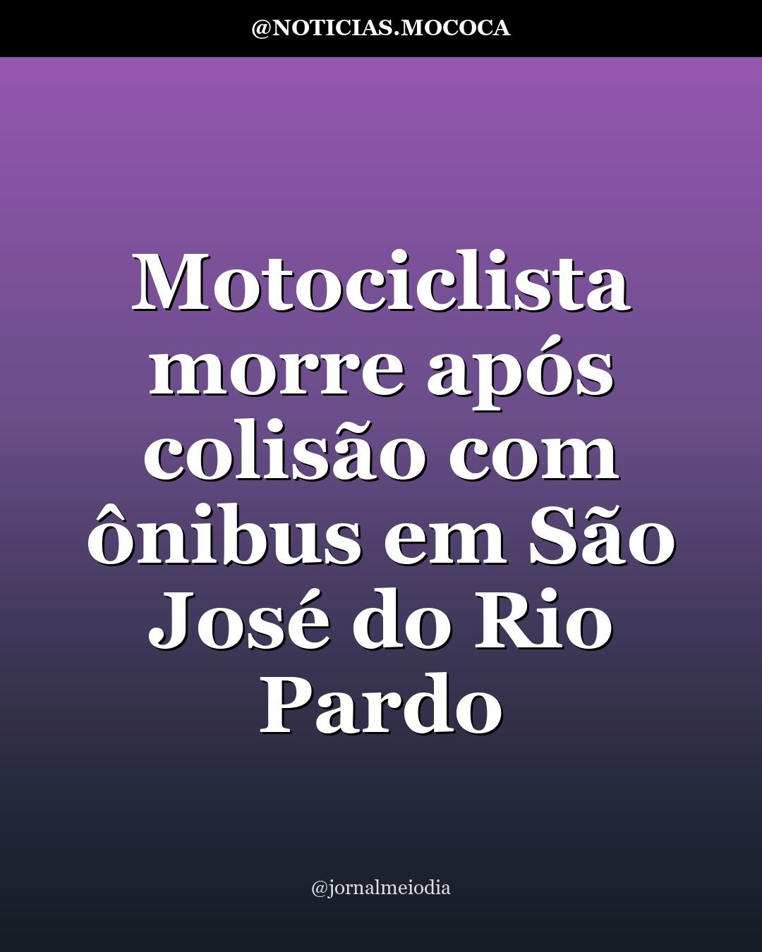 Motociclista morre após colisão com ônibus em São José do Rio Pardo