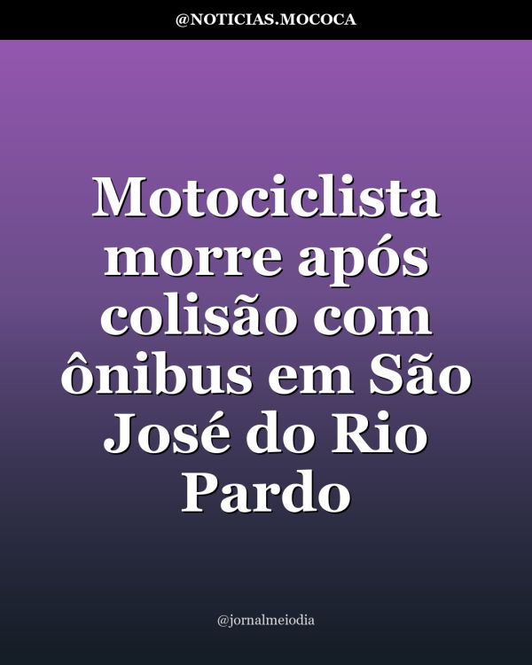 Motociclista morre após colisão com ônibus em São José do Rio Pardo