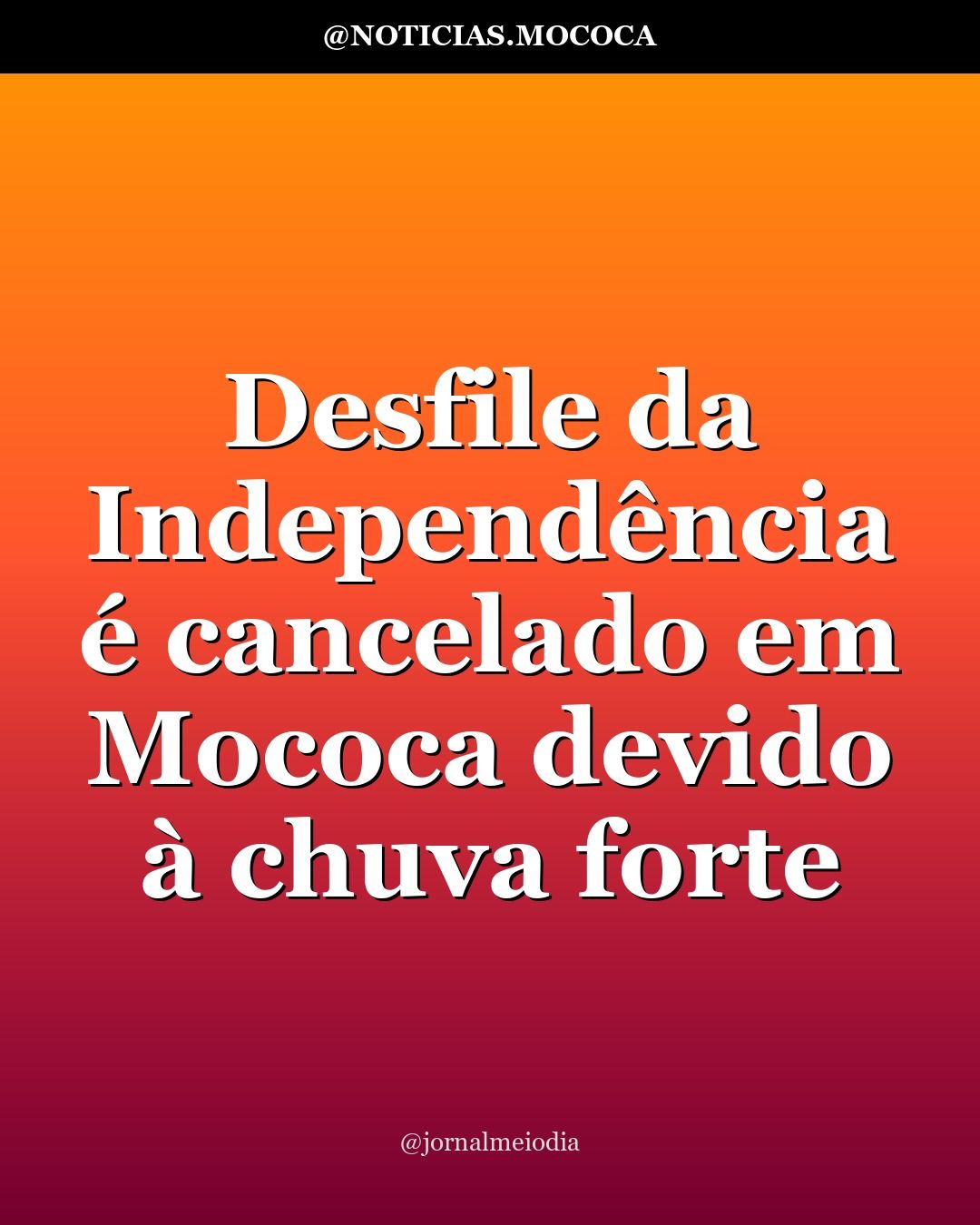 Desfile da Independência é cancelado em Mococa devido à chuva forte