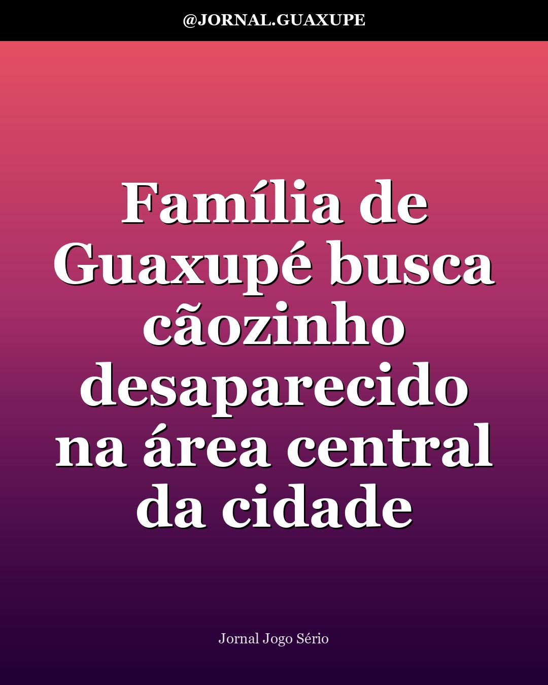 Família de Guaxupé busca cãozinho desaparecido na área central da cidade