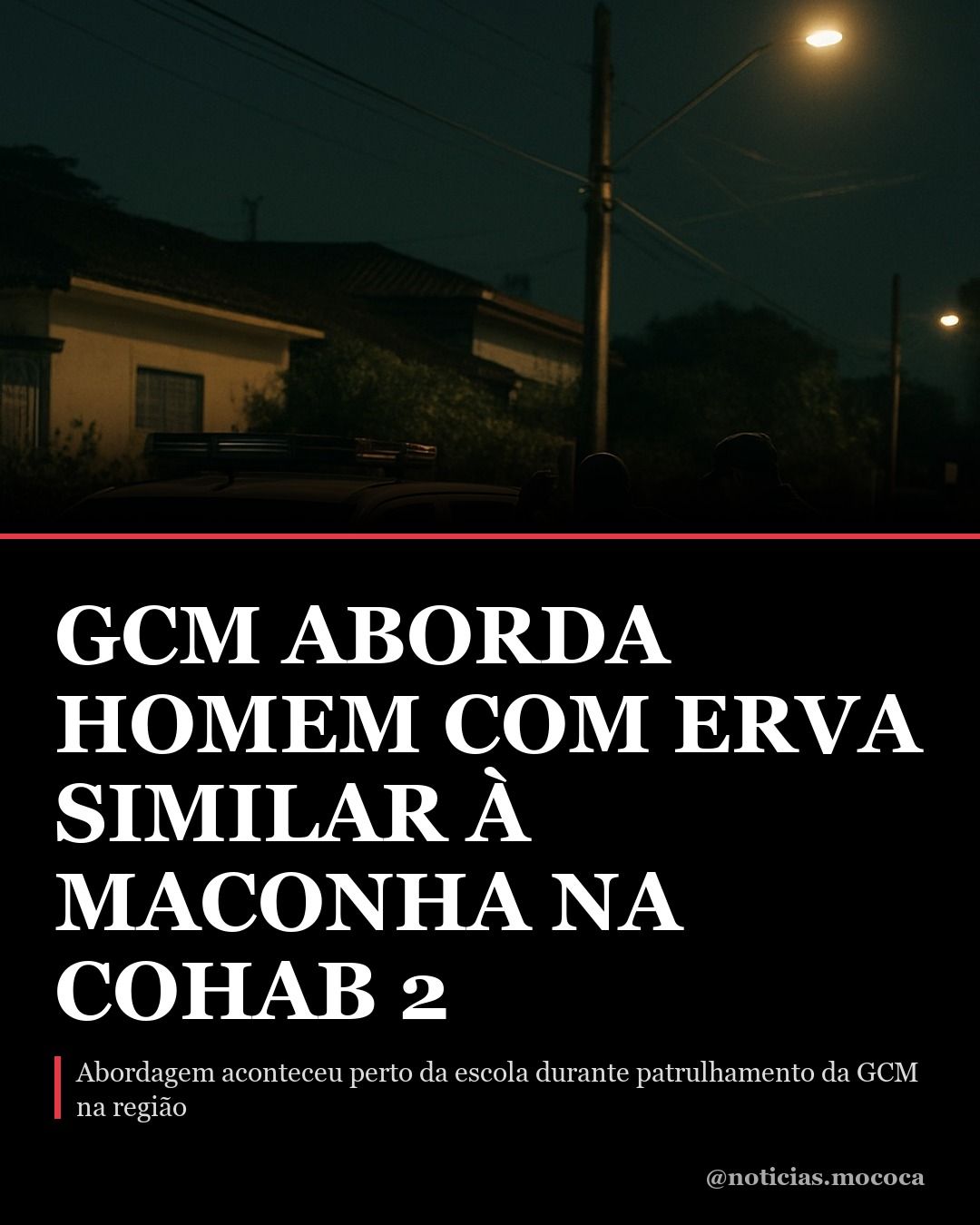 GCM aborda homem com erva similar à maconha na COHAB 2 em Mococa