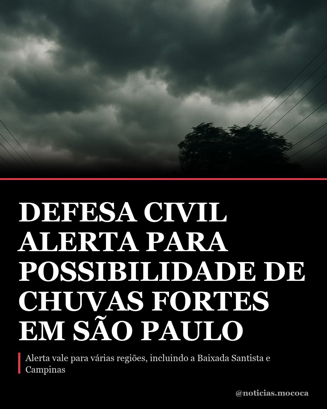 Defesa Civil alerta para possibilidade de chuvas fortes em São Paulo
