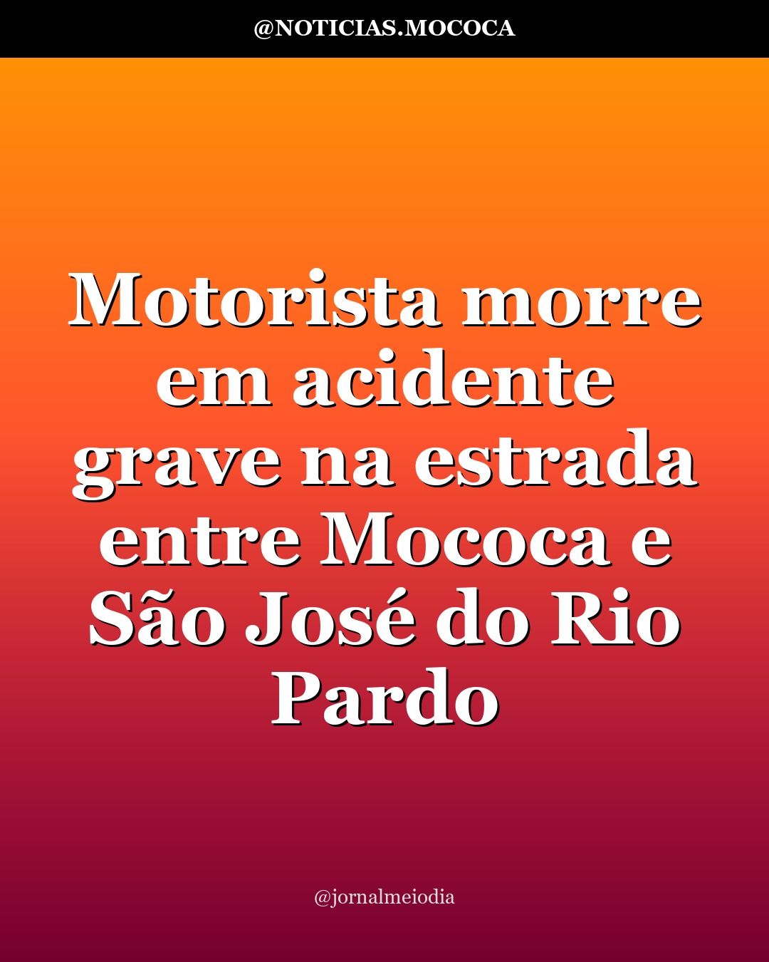 Motorista morre em acidente grave na estrada entre Mococa e São José do Rio Pardo