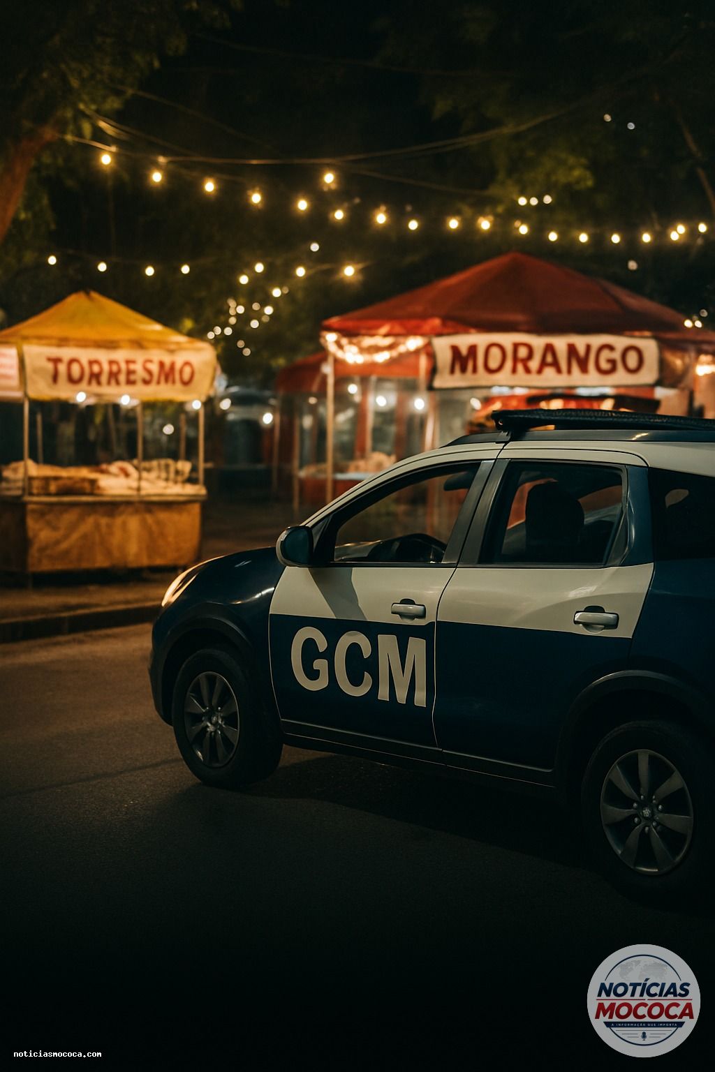 GCM realiza patrulhamento para garantir segurança na festa do torresmo e do morango em Mococa