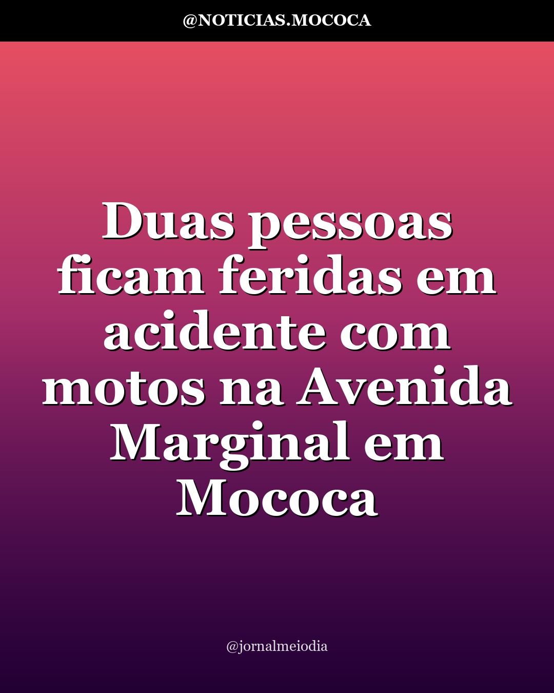 Duas pessoas ficam feridas em acidente com motos na Avenida Marginal em Mococa