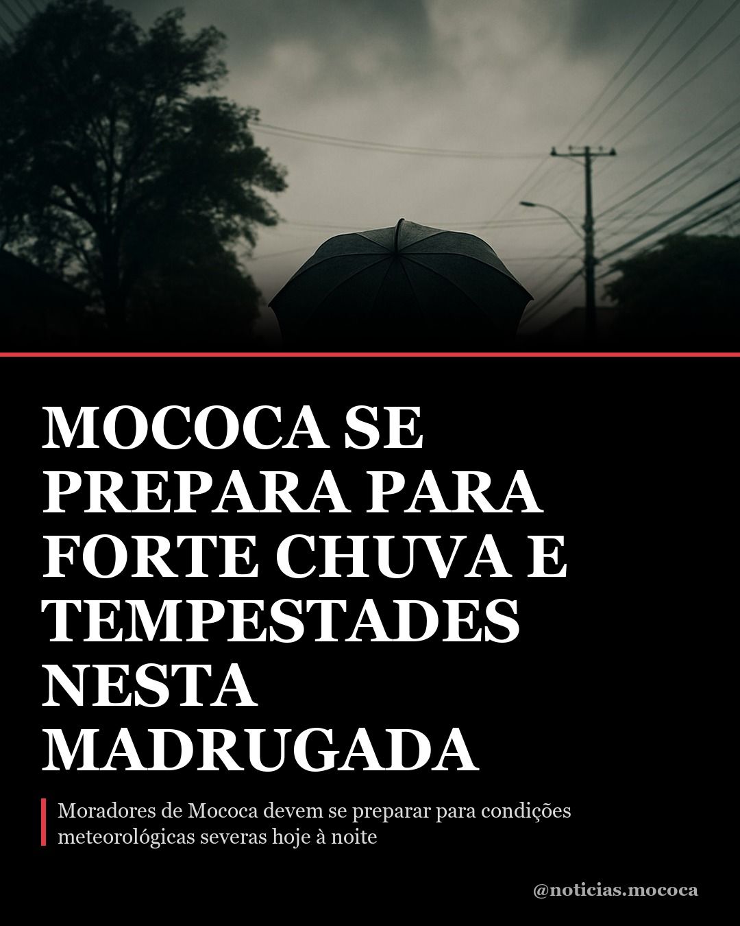 Mococa se prepara para forte chuva e tempestades nesta madrugada