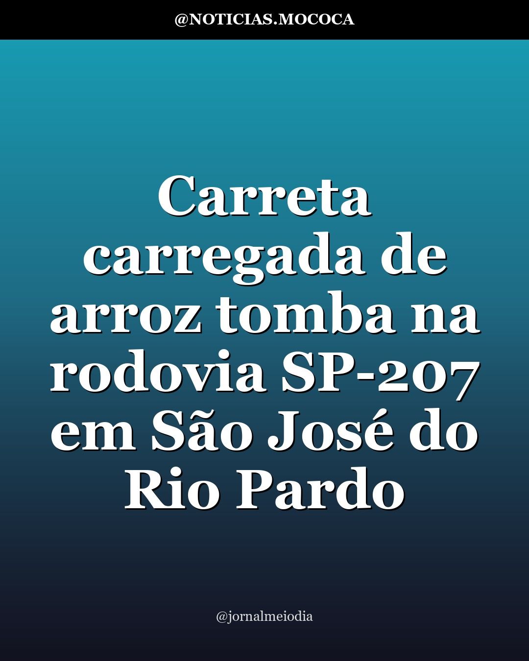 Carreta carregada de arroz tomba na rodovia SP-207 em São José do Rio Pardo