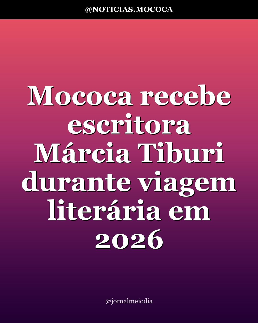 Mococa recebe escritora Márcia Tiburi durante viagem literária em 2026