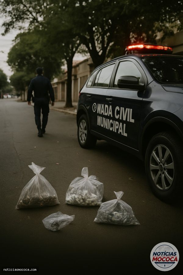 Guarda Civil apreende drogas durante patrulhamento no bairro Nenê Pereira Lima em Mococa