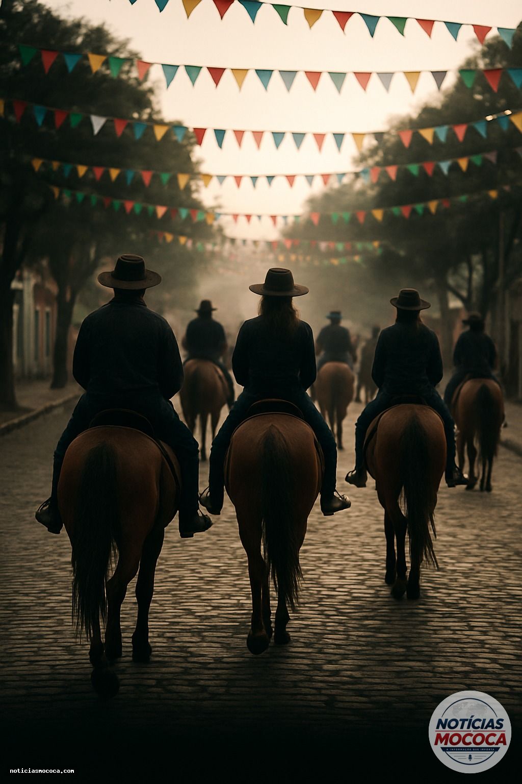 Cavaleiros e famílias participam de cavalgada em Mococa em homenagem a Nossa Senhora Aparecida