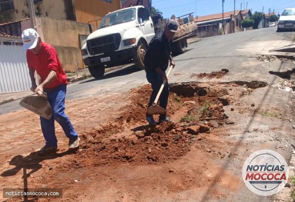 Prefeitura de Mococa realiza manutenção em galeria no Jardim Nova Mococa