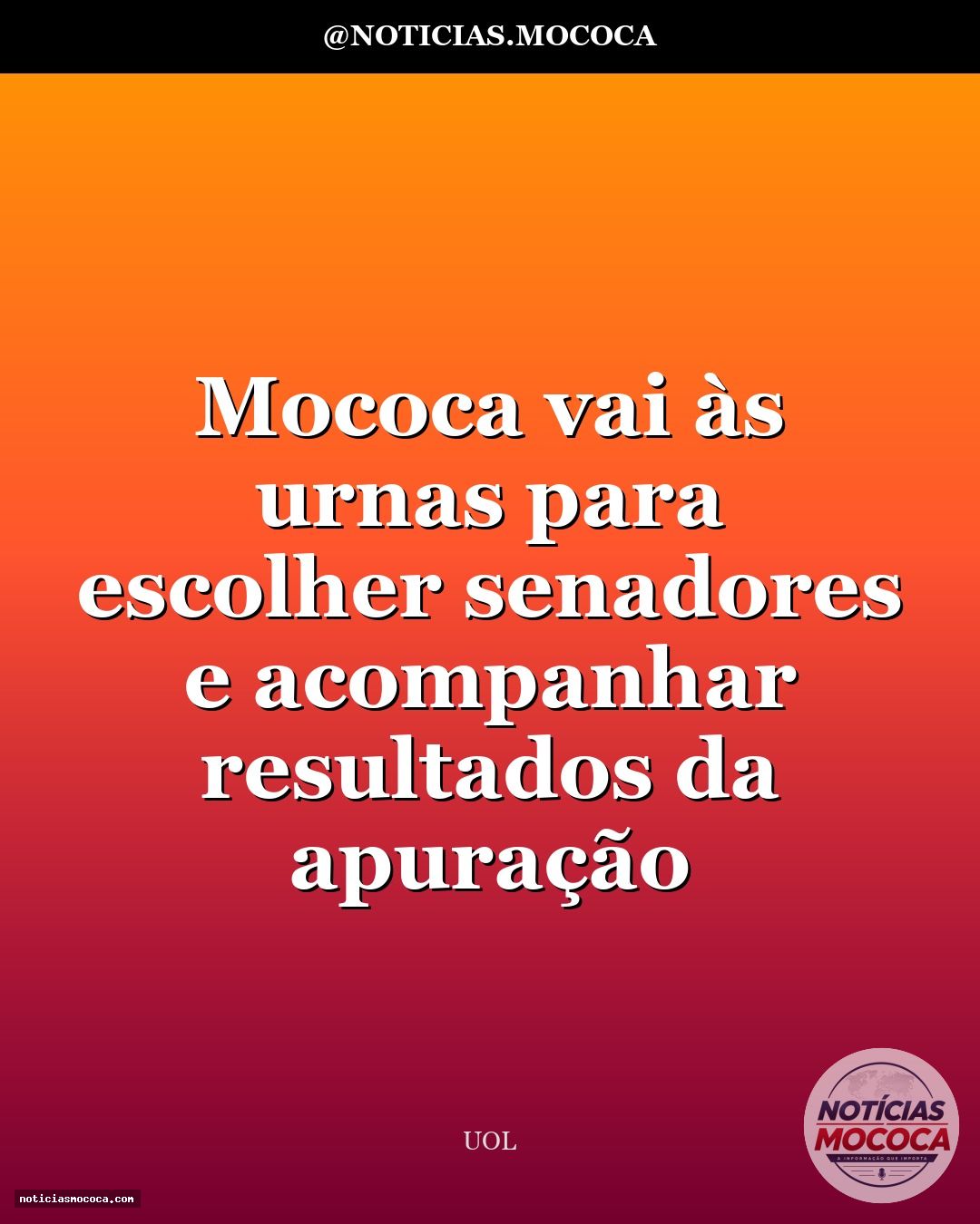 Mococa vai às urnas para escolher senadores e acompanhar resultados da apuração