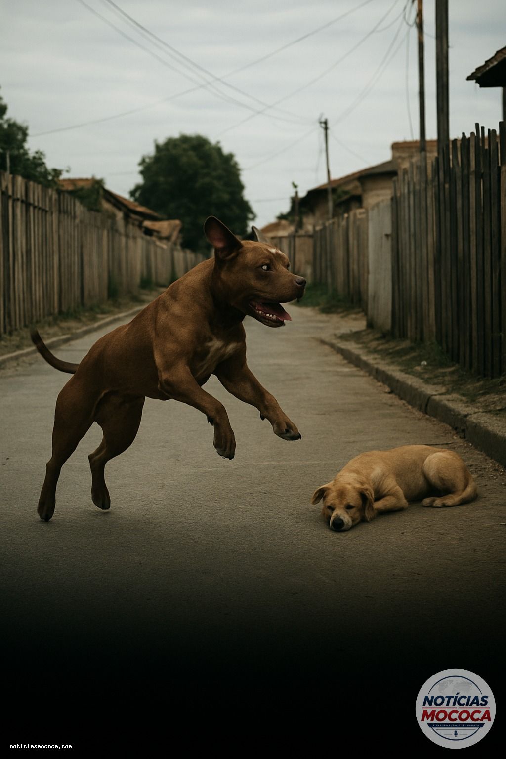 Pitbull ataca cachorro e moradores alertam sobre riscos no Bairro da Mocoquinha