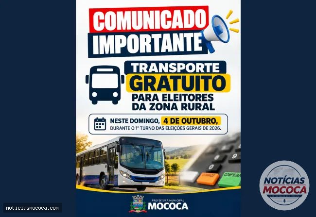 Transporte gratuito disponível para eleitores da zona rural em Mococa